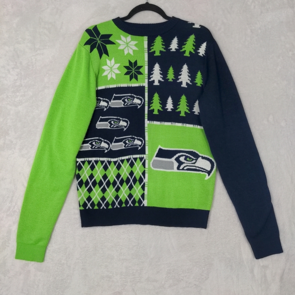 NFL Team Apparel Seattle Seahawks Football Sweater Unisex Medium Colorful
